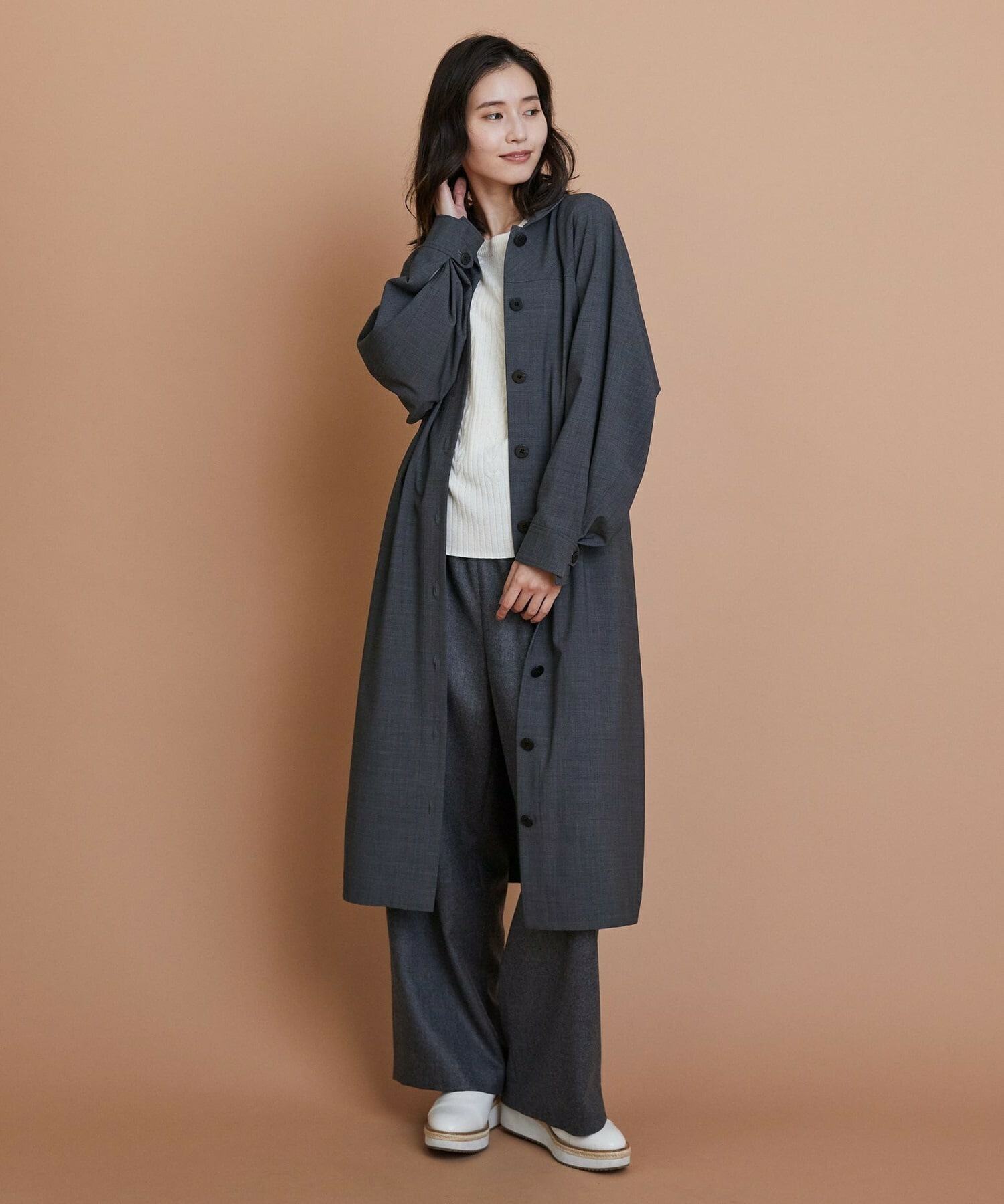 【美品】レキップヨシエイナバ コート ドルマン ラメ アルパカ モヘヤ混 黒 M L'EQUIPE（レキップ） | BIGI online store - ビギ オンラインストア