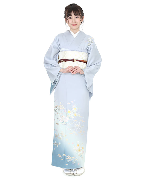 和田光正　付け下げ　金彩　彩箔　御所車　菊　松　竹　霞　着物　104a d 和田光正 付け下げ 金彩 彩箔 御所車 菊 松 竹 霞 着物 104a d