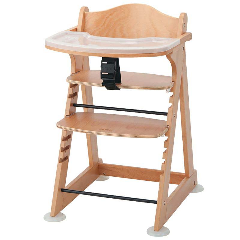 カトージ 木製ワイドハイチェア(テーブル付き・座席クッション付き 