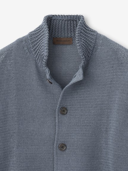 【ブルネロクチネリ 】ニットカーディガン スタンドカラー リネン 48 グレー スタンドカラー ニットカーディガン（ニット）｜STRASBURGO OUTLET